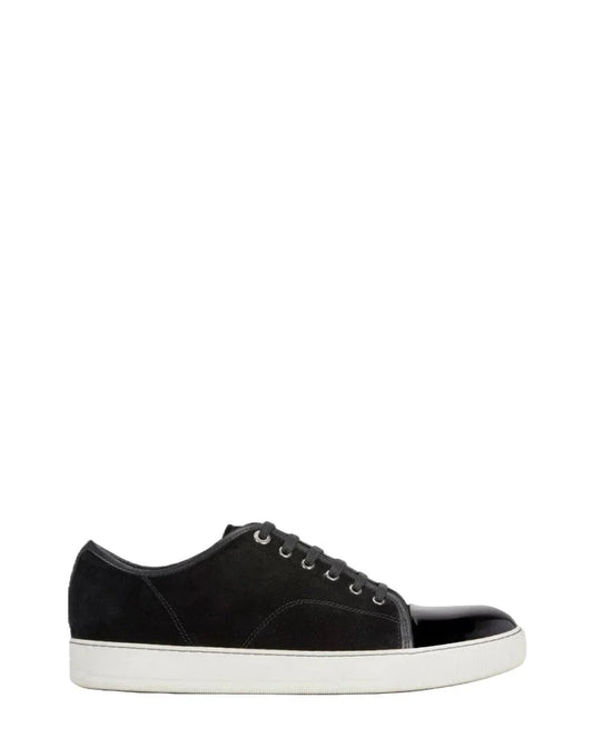 Lanvin Sued and Patent Captoe Sneaker